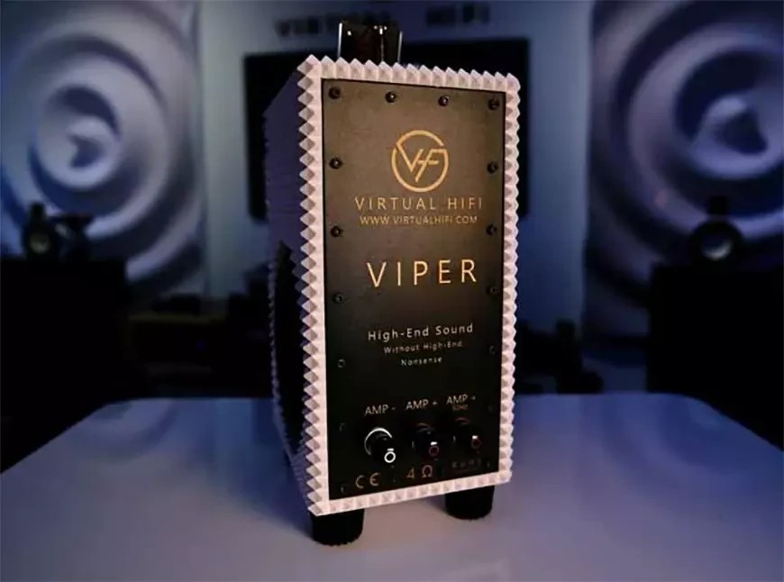 Virtual HiFi Viper-stativhögtalarna finns i flera utföranden, bland annat svart, vit, grå, beige och gul