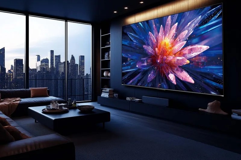 Tv:n bygger på en 100-tums QLED+-panel med 4K-upplösning (3840 × 2160 pixlar), stöd för visning av 1,07 miljarder nyanser, 93 procents täckning av DCI-P3-färgrymden och färgnoggrannhet på ΔE < 2. Typisk ljusstyrka anges till 400 cd/m², medan toppvärdet är upp till 800 cd/m². Den statiska kontrasten är 5000:1. Tv:n stöder alla viktiga HDR-format: Dolby Vision, HDR10+ och HLG.