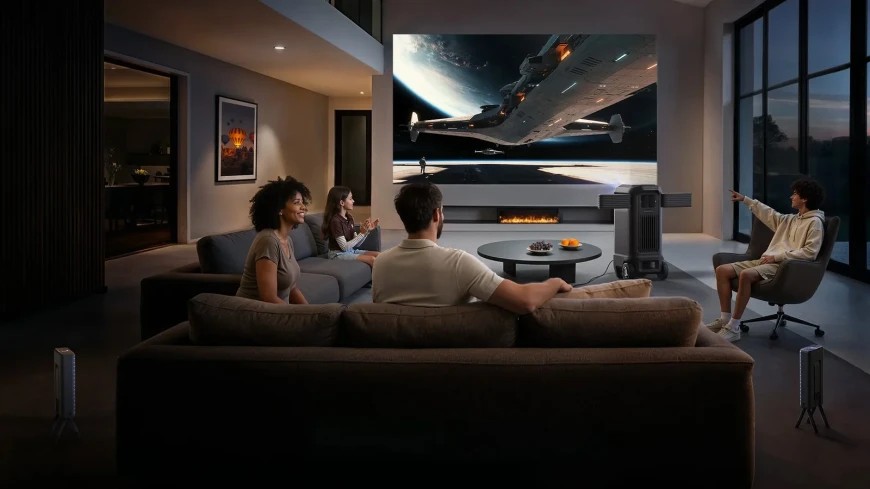 Projektorprogramvaran bygger på Google TV-plattformen med stöd för Dolby Vision-teknik.